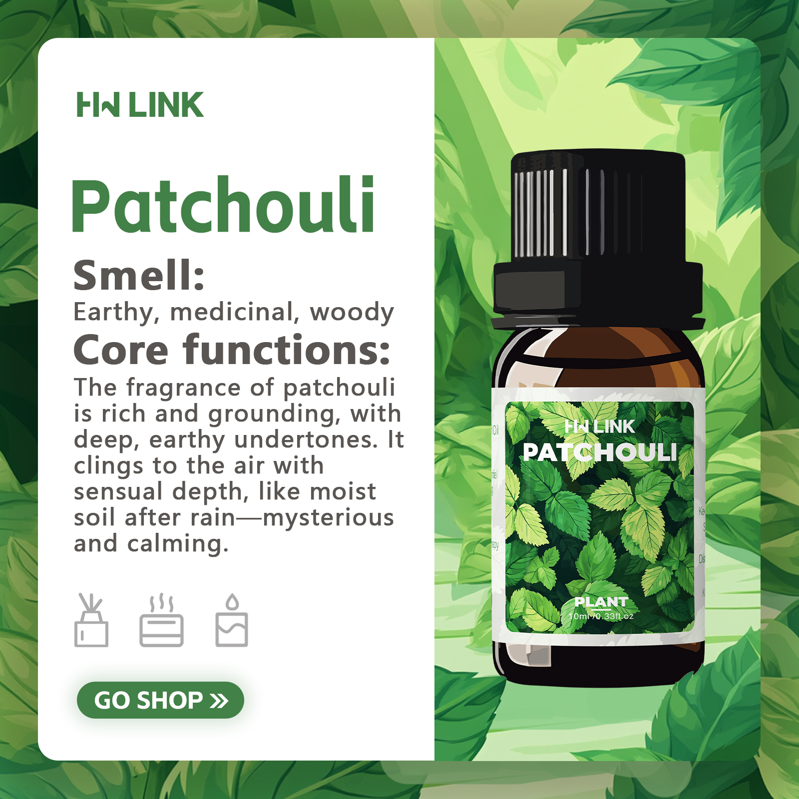 10ml Patchouli Essential Oils  - огляд і ціна Perfume Fragrance Essence