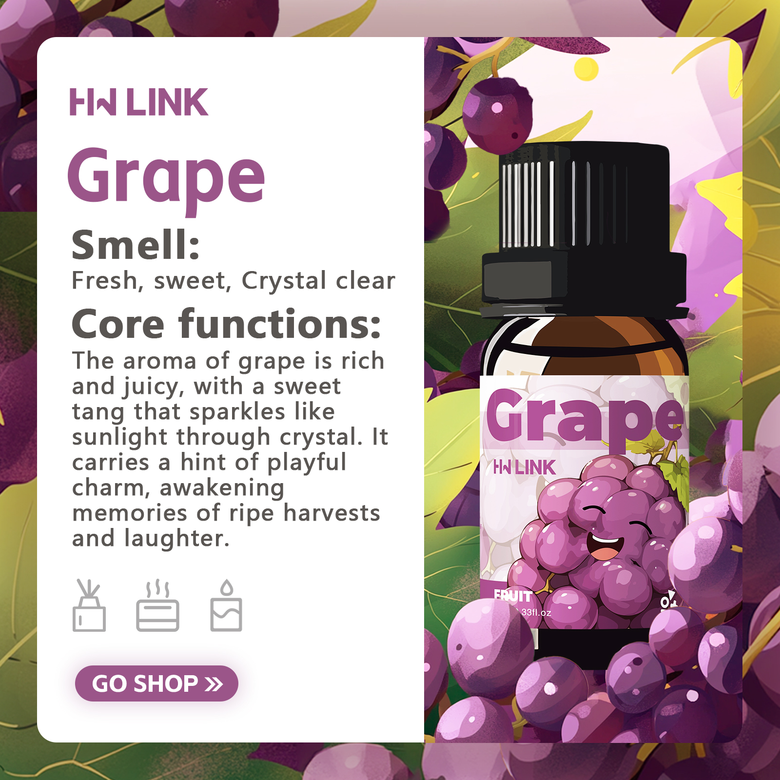 Grape Essential Oil 10ml Perfu - огляд і ціна Fragrance-Oils Perfume