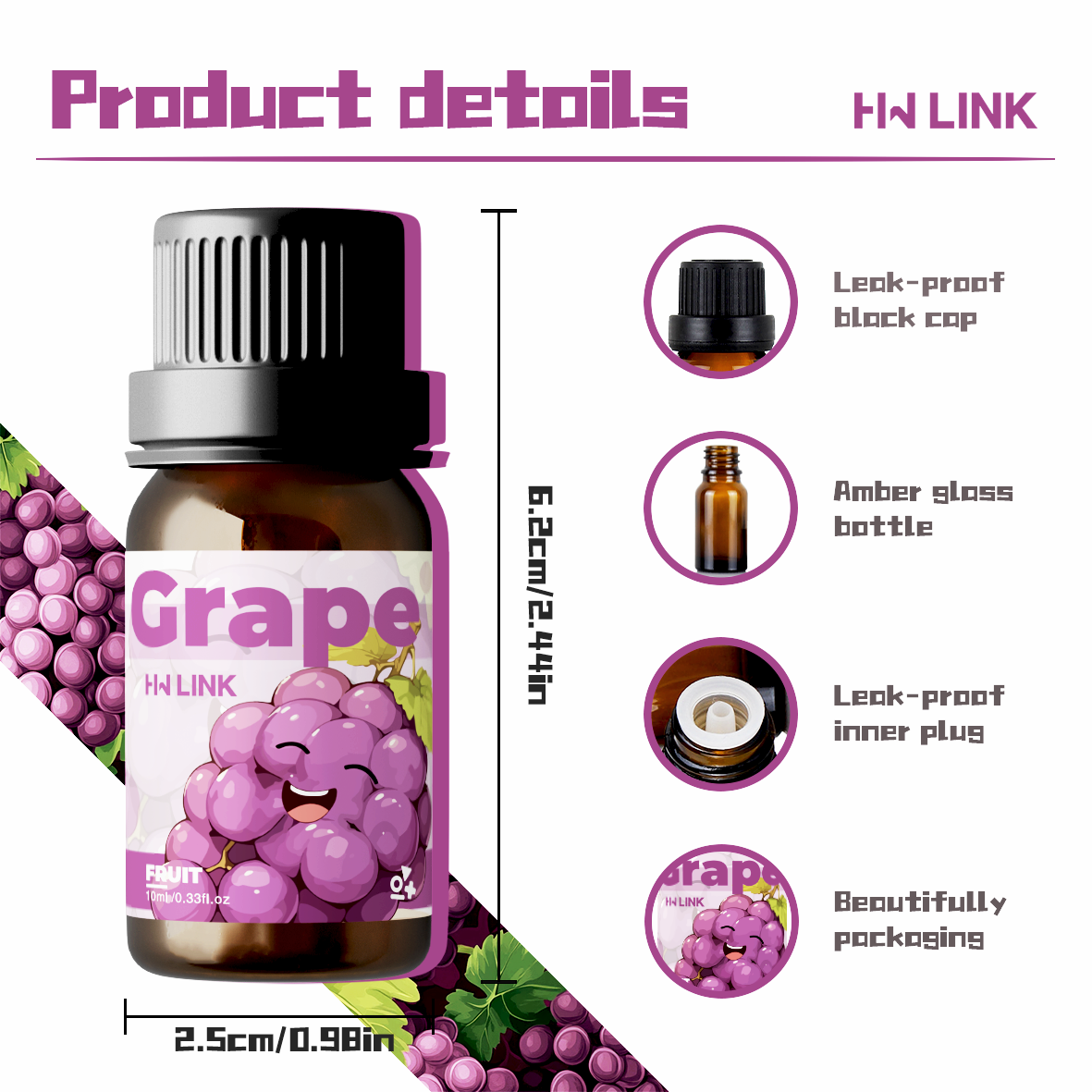Grape Essential Oil 10ml Perfu - огляд і ціна Fragrance-Oils Perfume