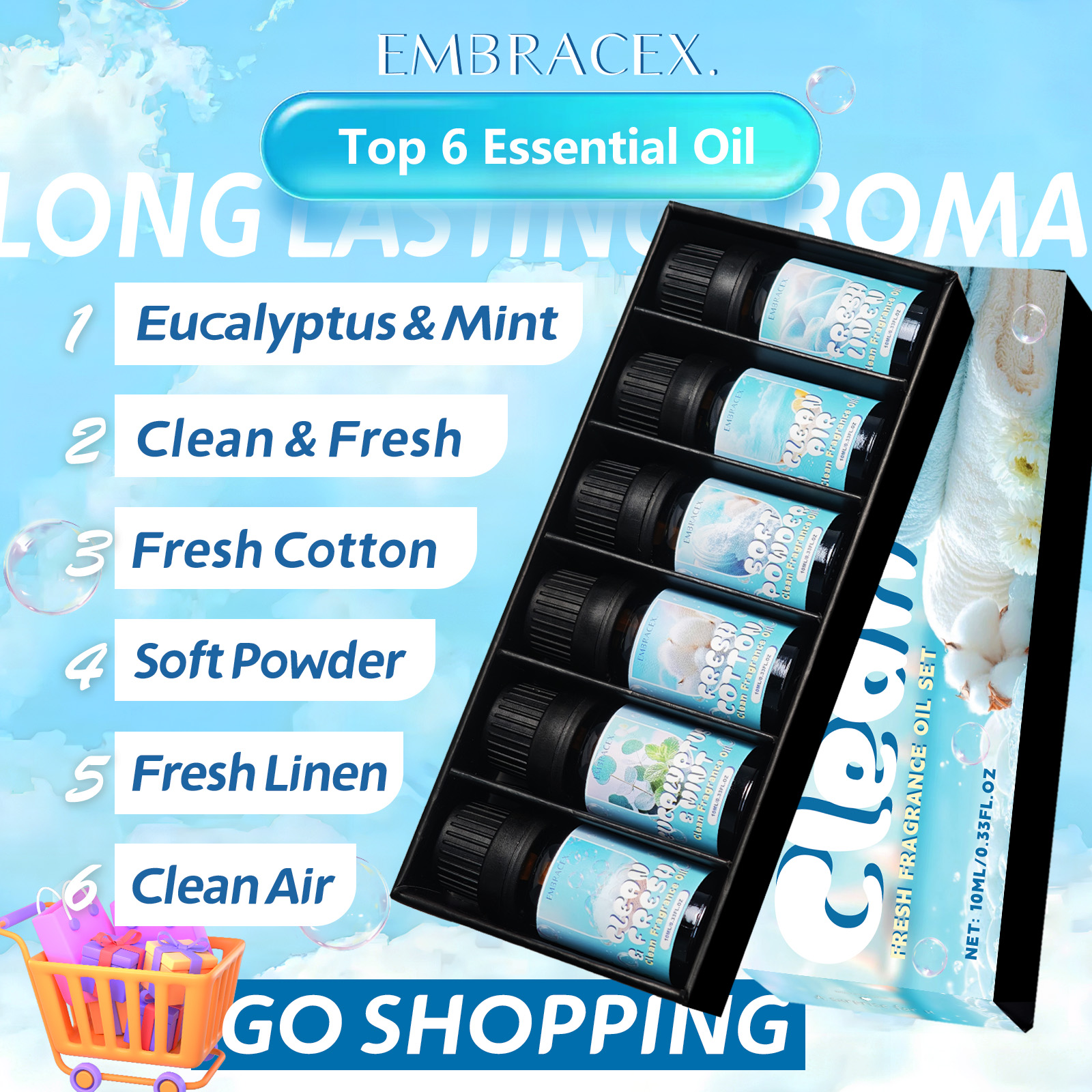 10ml Clean Air Essential Oil L - огляд і ціна Perfume Fragrance Essence