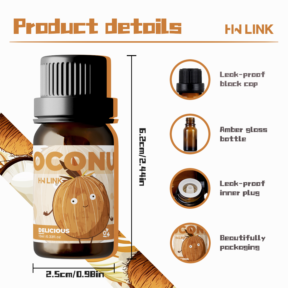 10ml Coconut Essential Oils No - огляд і ціна Perfume Fragrance Essence