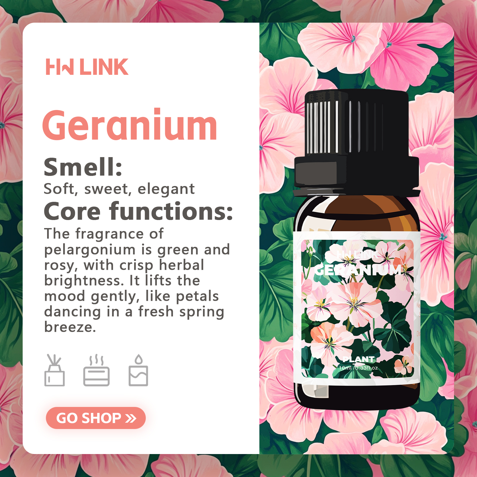 Geranium Essential Oil 10ml 10 - огляд і ціна Perfume Fragrance Essence