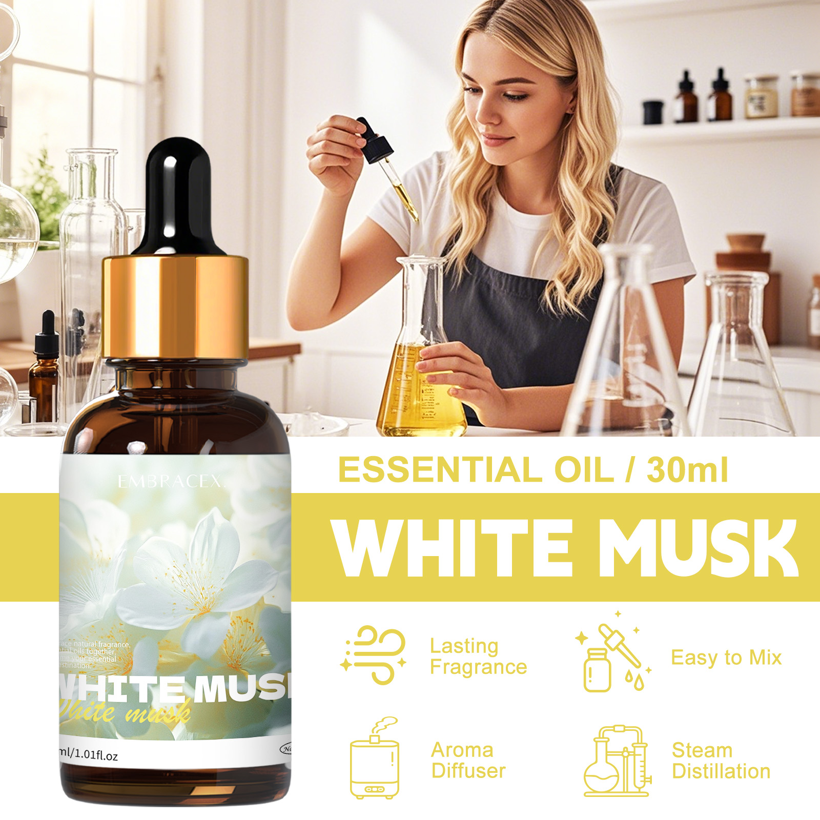 30ml White Musk Essential Oil  - огляд і ціна Musk White Oil