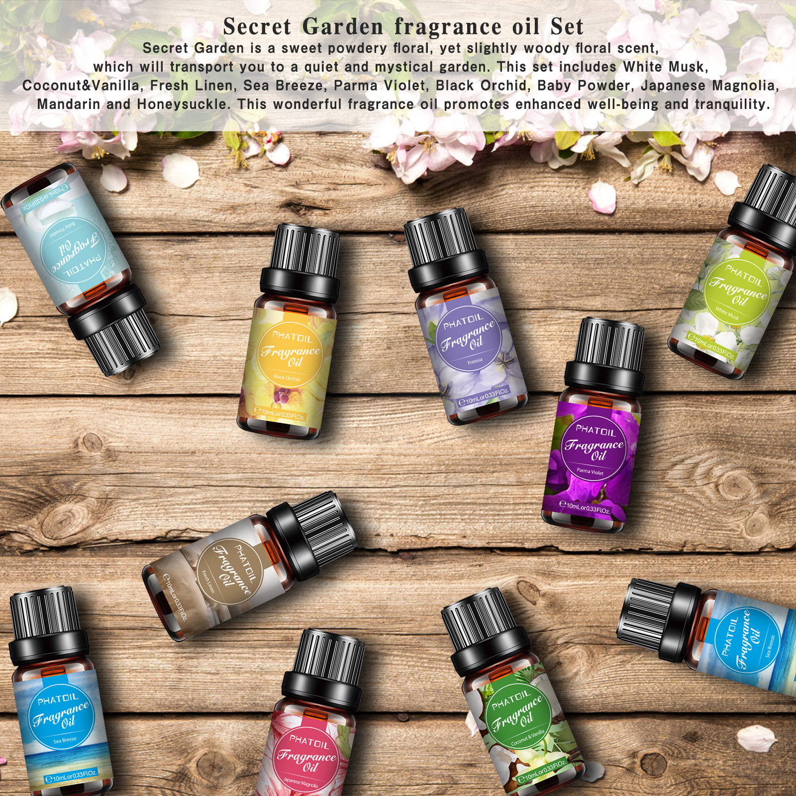 PHATOIL 10PCS Fragrance Oil Se - огляд і ціна Musk White Oil